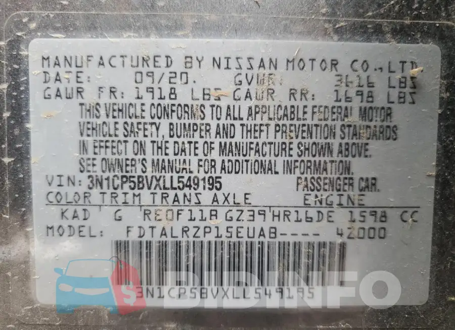3N1CP5BVXLL549195 Photo# 13