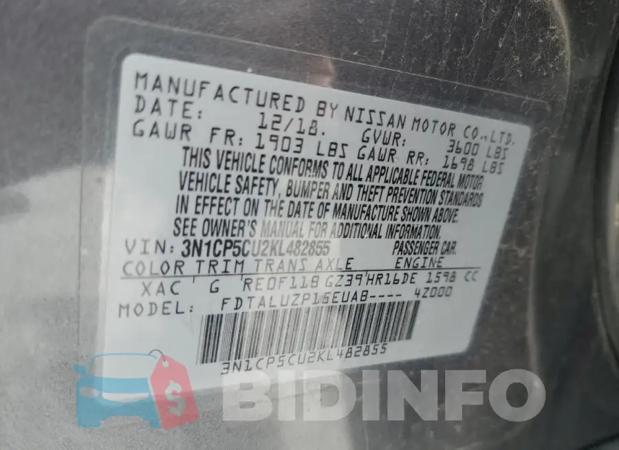 3N1CP5CU2KL482855 Photo# 14