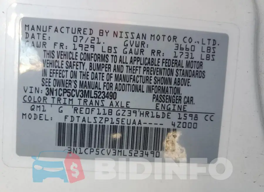3N1CP5CV3ML523490 Photo# 14