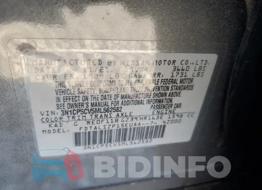 3N1CP5CV5ML562582 Photo# 13