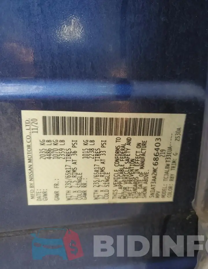 5N1AT3AA2MC686403 Photo# 13