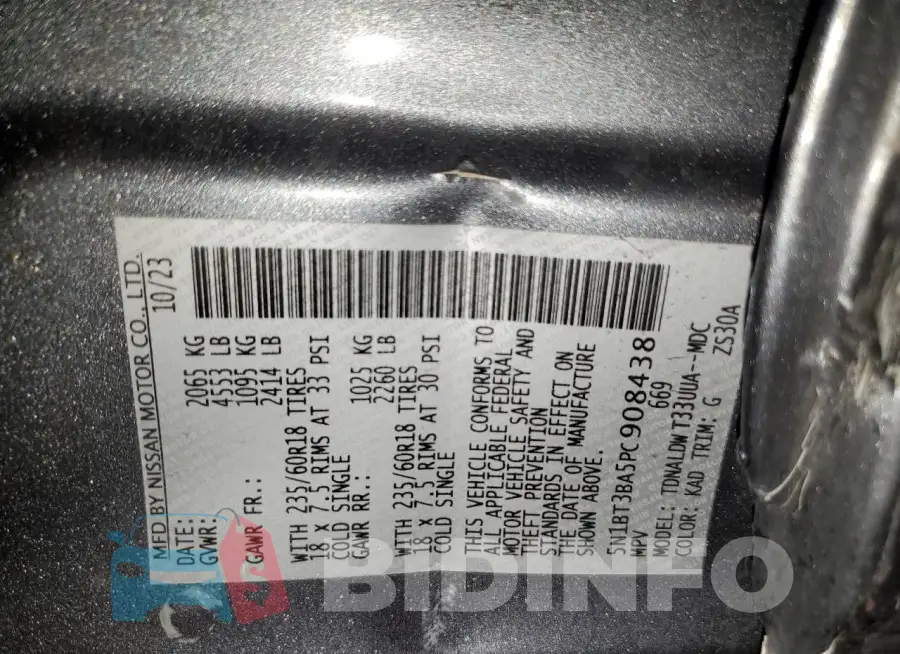 5N1BT3BA5PC908438 Photo# 14