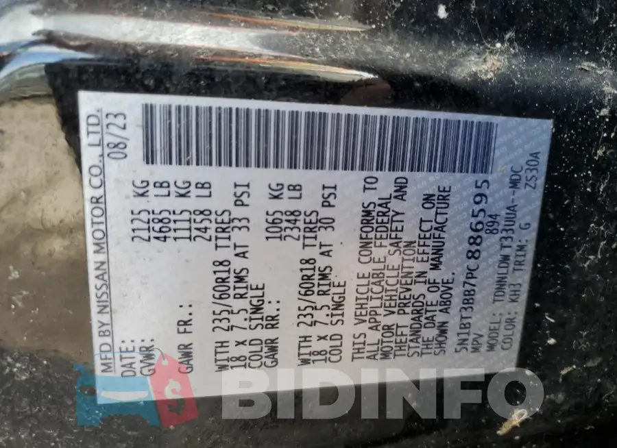 5N1BT3BB7PC886595 Photo# 13