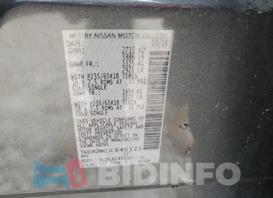 5N1DR2MN1JC646121 Photo# 13