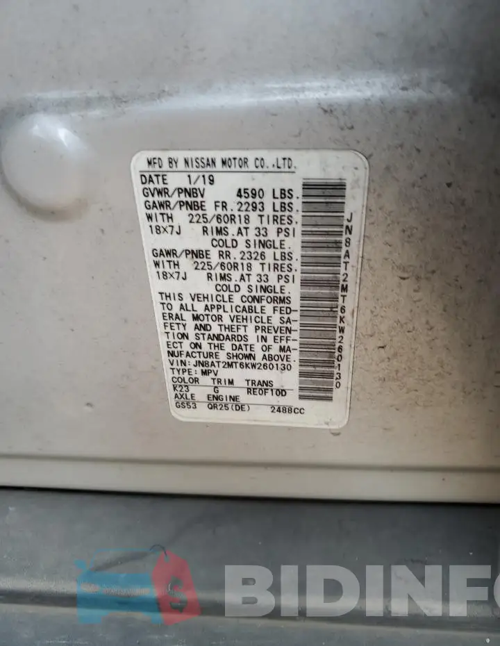 JN8AT2MT6KW260130 Photo# 13
