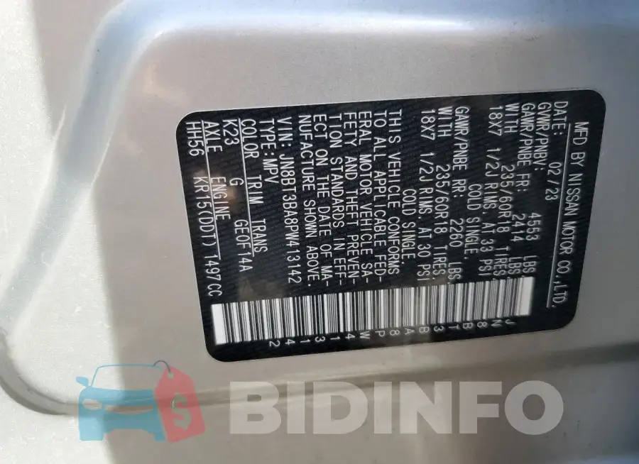 JN8BT3BA8PW413142 Photo# 13