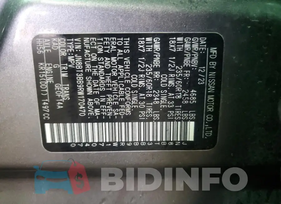 JN8BT3BB9RW170470 Photo# 14