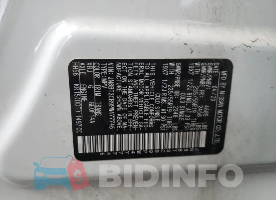 JN8BT3CB9PW477746 Photo# 14