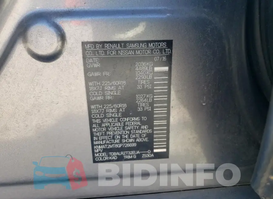 KNMAT2MT8GP726699 Photo# 13