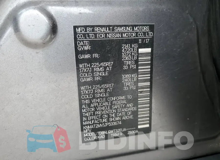 KNMAT2MV1JP533674 Photo# 12