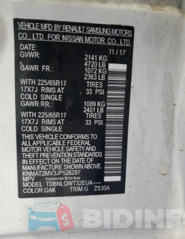 KNMAT2MV3JP526287 Photo# 13