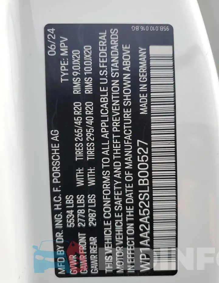 WP1AA2A52SLB00527 Photo# 13
