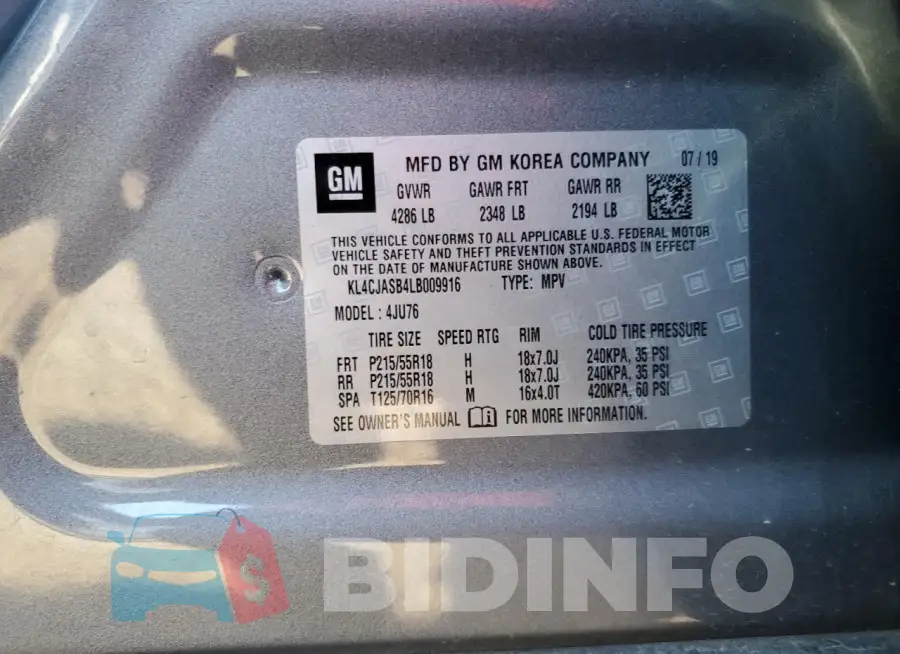 KL4CJASB4LB009916 Photo# 13