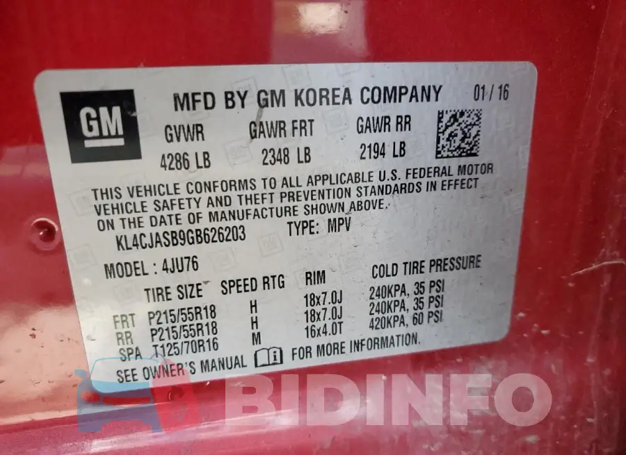 KL4CJASB9GB626203 Photo# 12