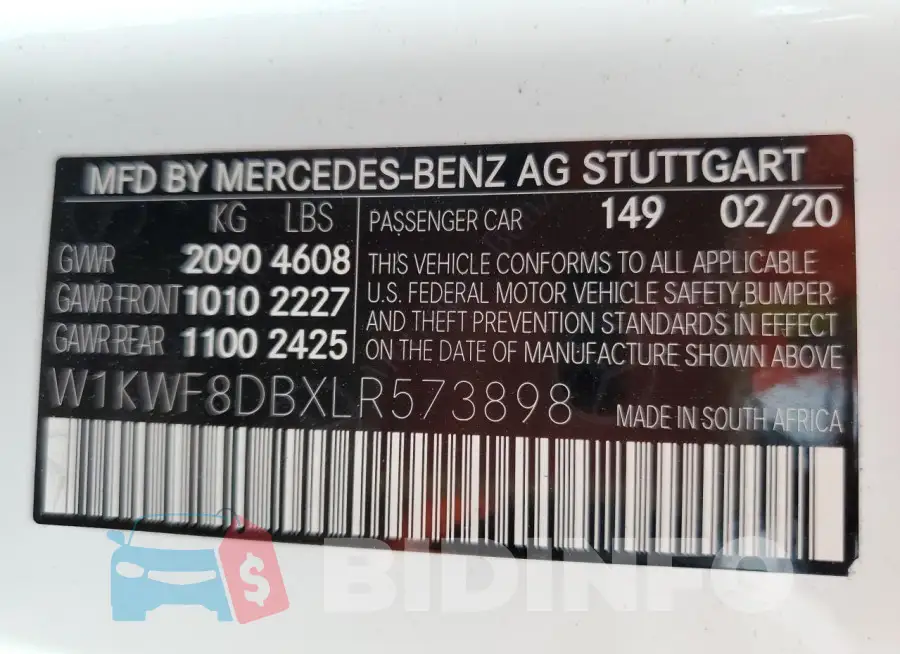 W1KWF8DBXLR573898 Photo# 12