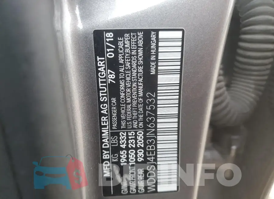 WDDSJ4EB3JN637532 Photo# 12