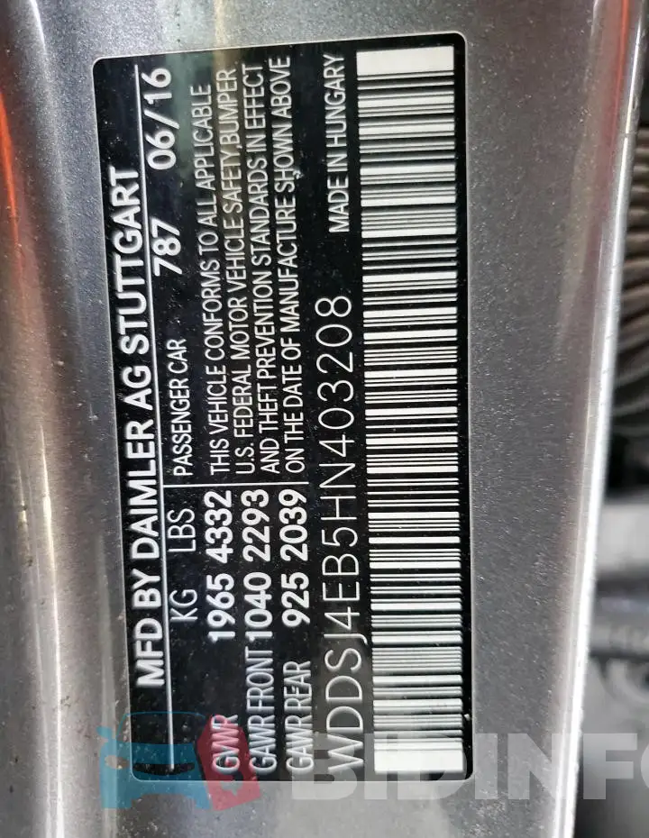 WDDSJ4EB5HN403208 Photo# 12