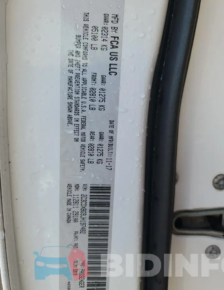 2C3CDXBG9JH197482 Photo# 13