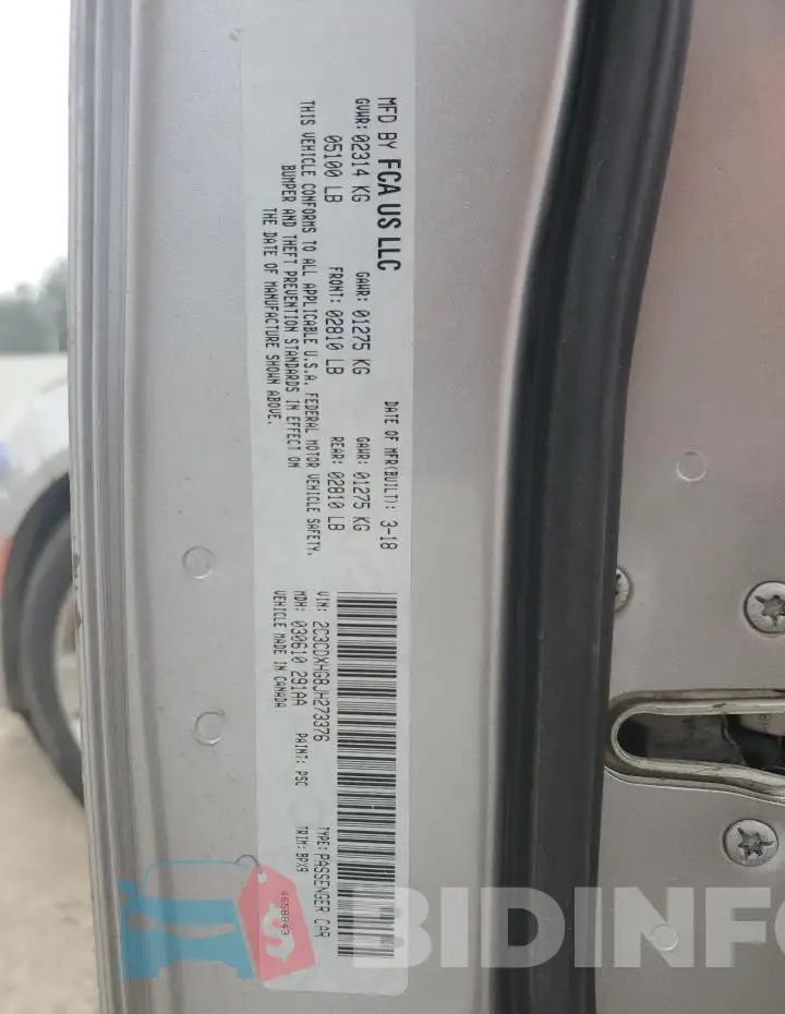 2C3CDXHG8JH273376 Photo# 13