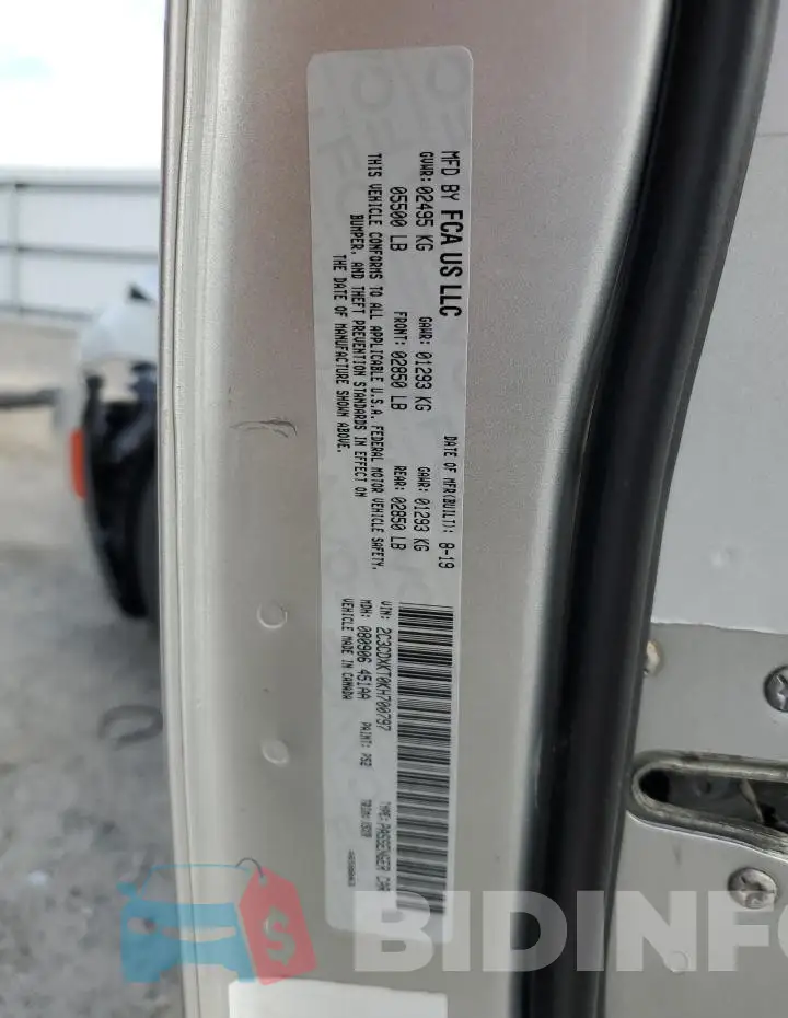 2C3CDXKT0KH700797 Photo# 12