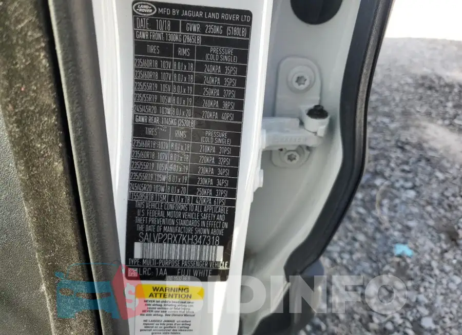 SALVP2RX7KH347318 Photo# 13