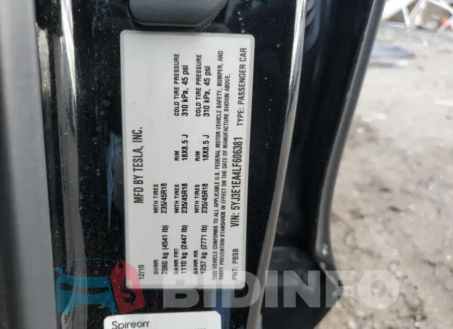 5YJ3E1EA4LF606381 Photo# 12