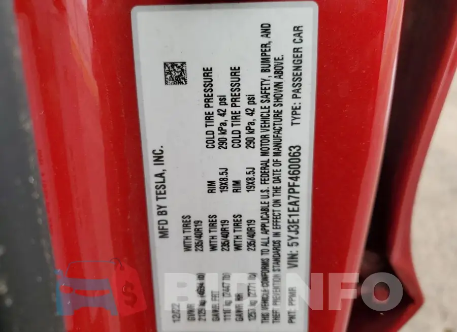 5YJ3E1EA7PF460063 Photo# 12