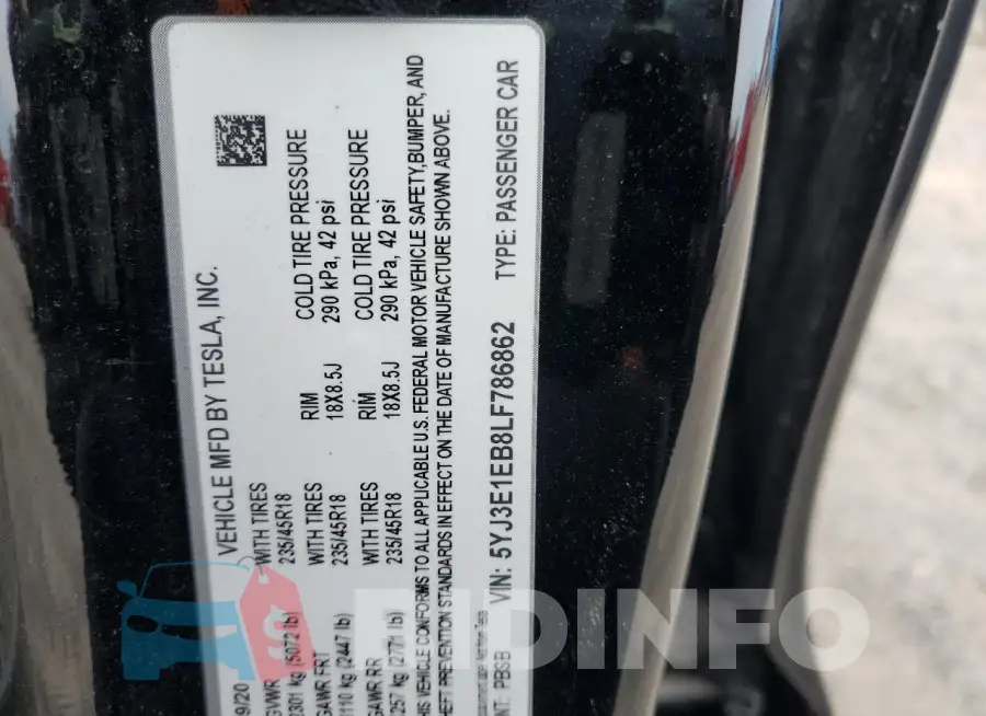 5YJ3E1EB8LF786862 Photo# 12