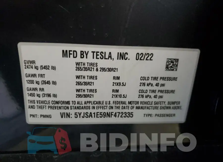 5YJSA1E59NF472335 Photo# 12