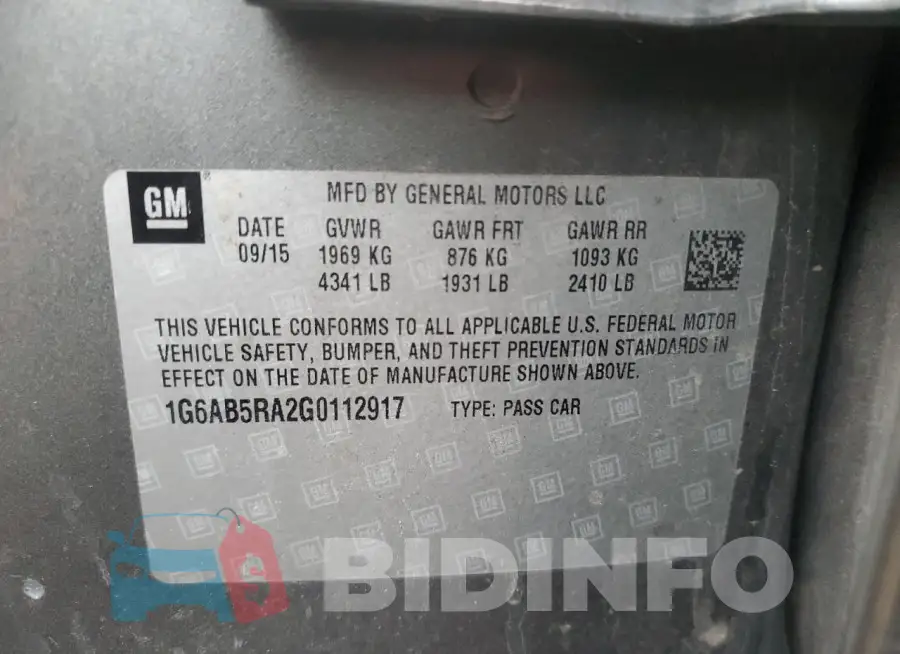 1G6AB5RA2G0112917 Photo# 12