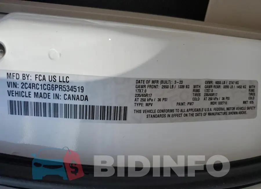 2C4RC1CG6PR534519 Photo# 13