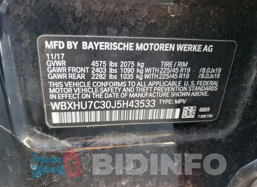WBXHU7C30J5H43533 Photo# 13