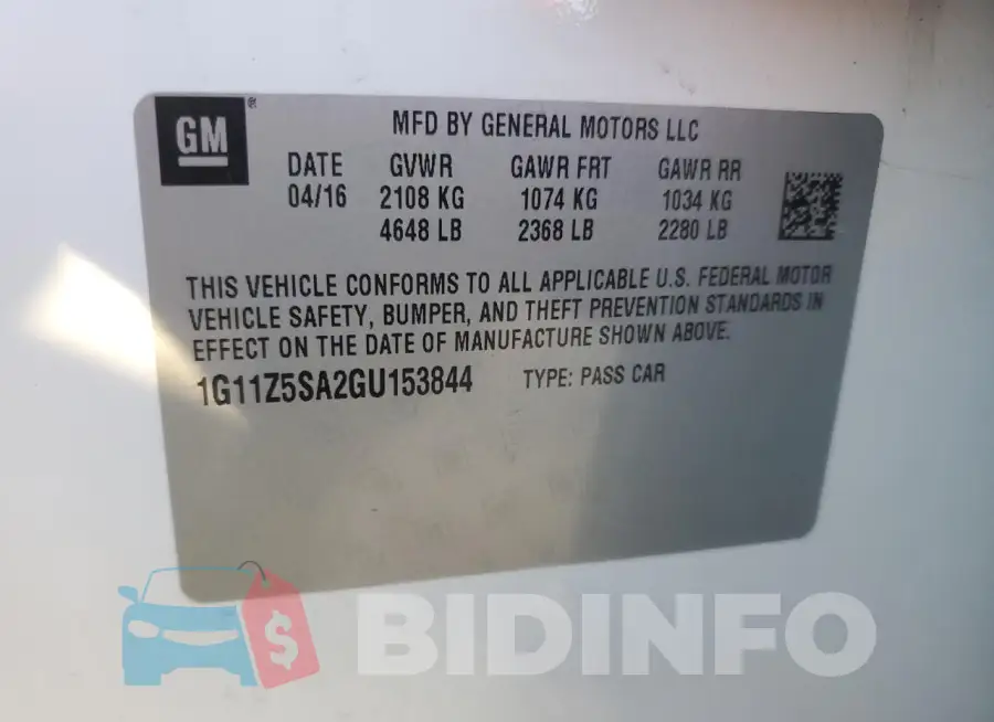 1G11Z5SA2GU153844 Photo# 12