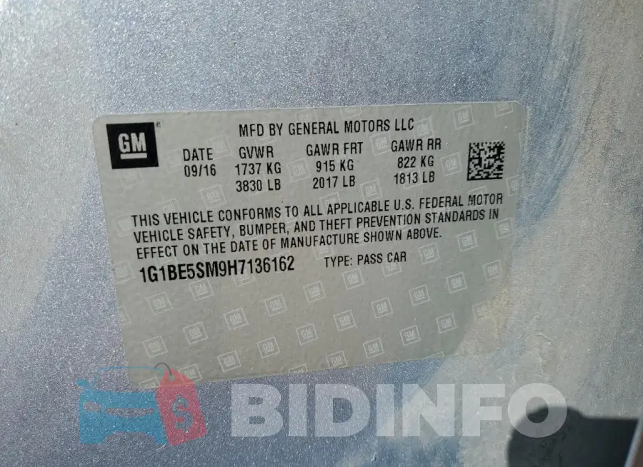 1G1BE5SM9H7136162 Photo# 12