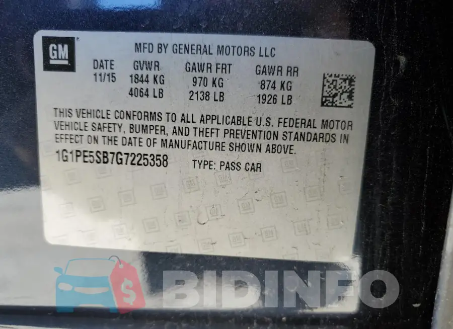1G1PE5SB7G7225358 Photo# 12