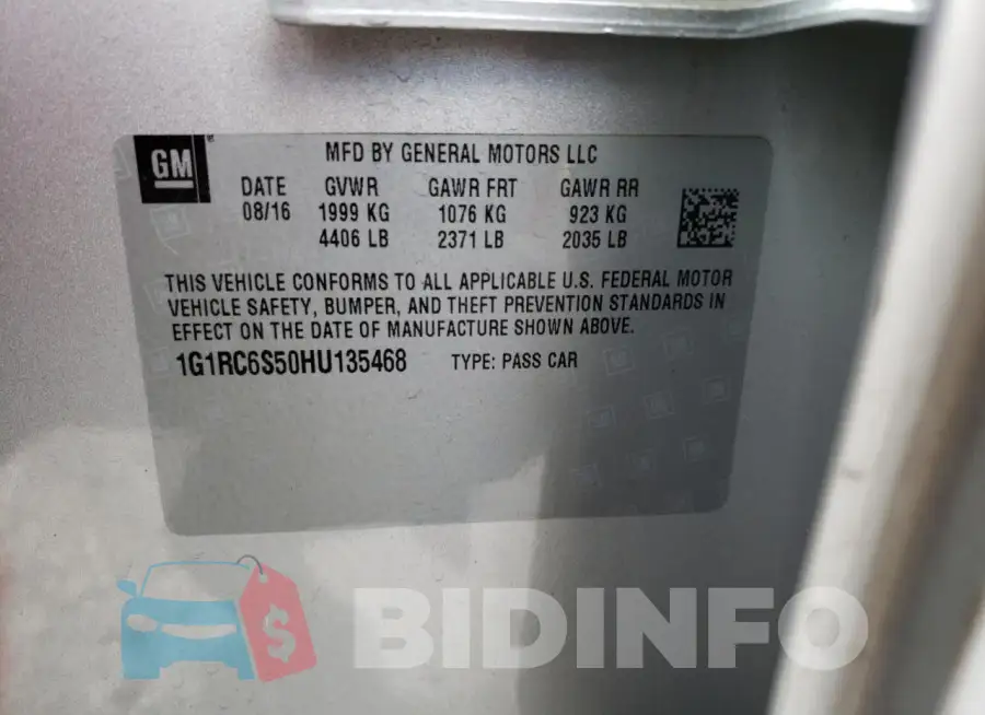 1G1RC6S50HU135468 Photo# 14