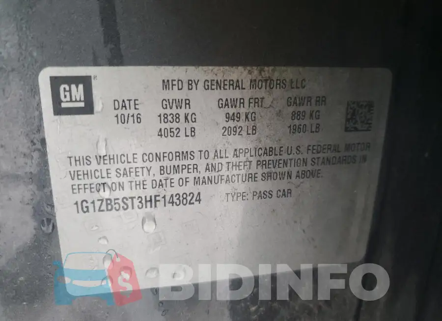 1G1ZB5ST3HF143824 Photo# 12