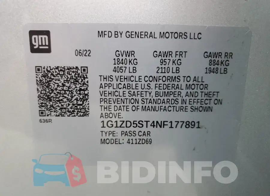 1G1ZD5ST4NF177891 Photo# 13