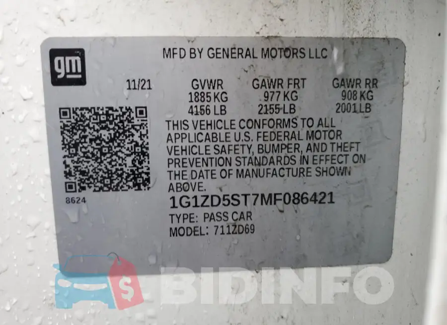 1G1ZD5ST7MF086421 Photo# 12