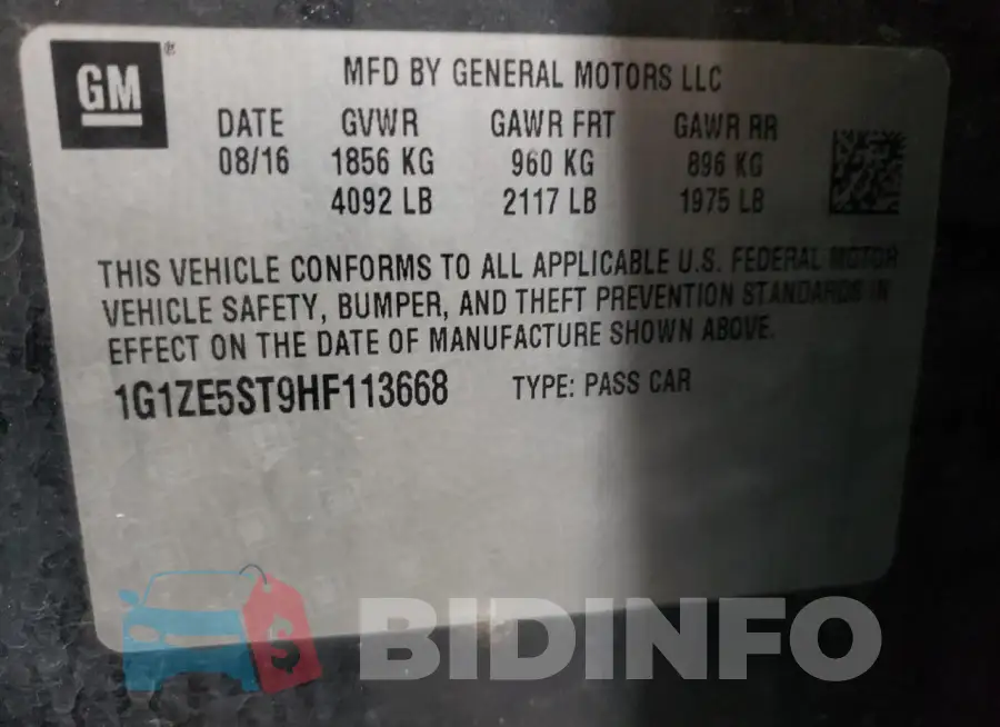 1G1ZE5ST9HF113668 Photo# 13