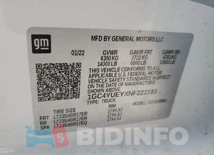 1GC4YUEYXNF222193 Photo# 12