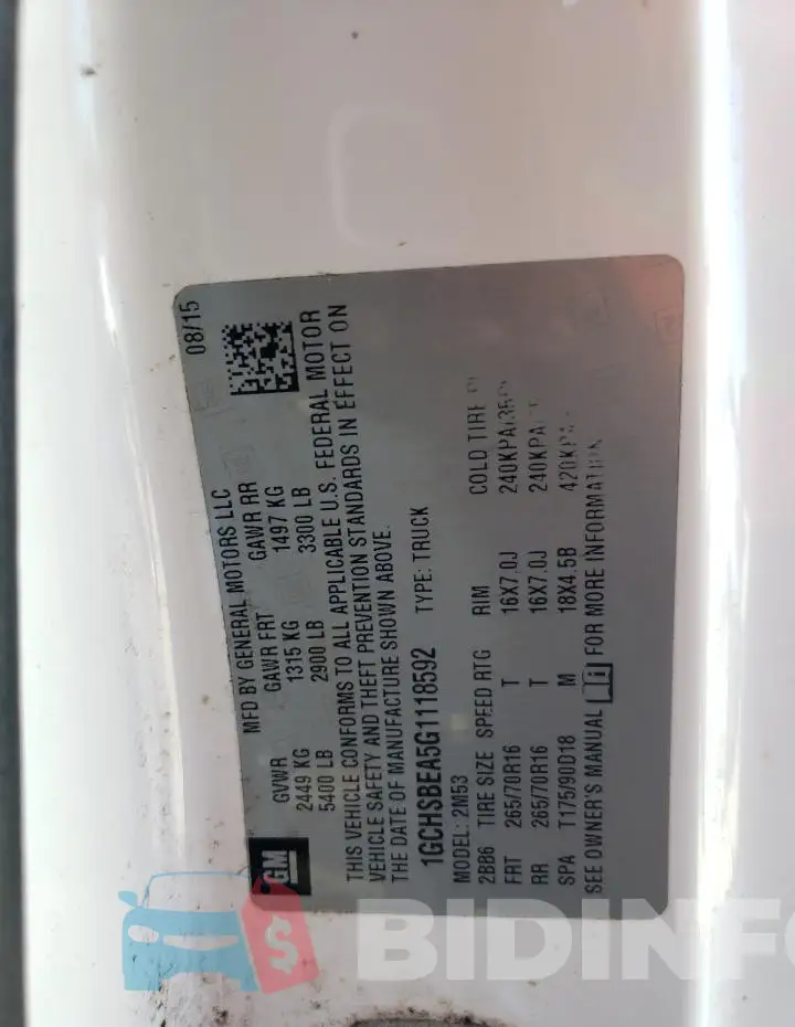 1GCHSBEA5G1118592 Photo# 12