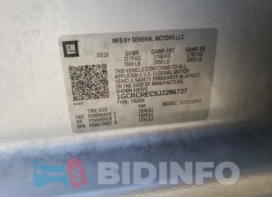 1GCRCREC5JZ286737 Photo# 12