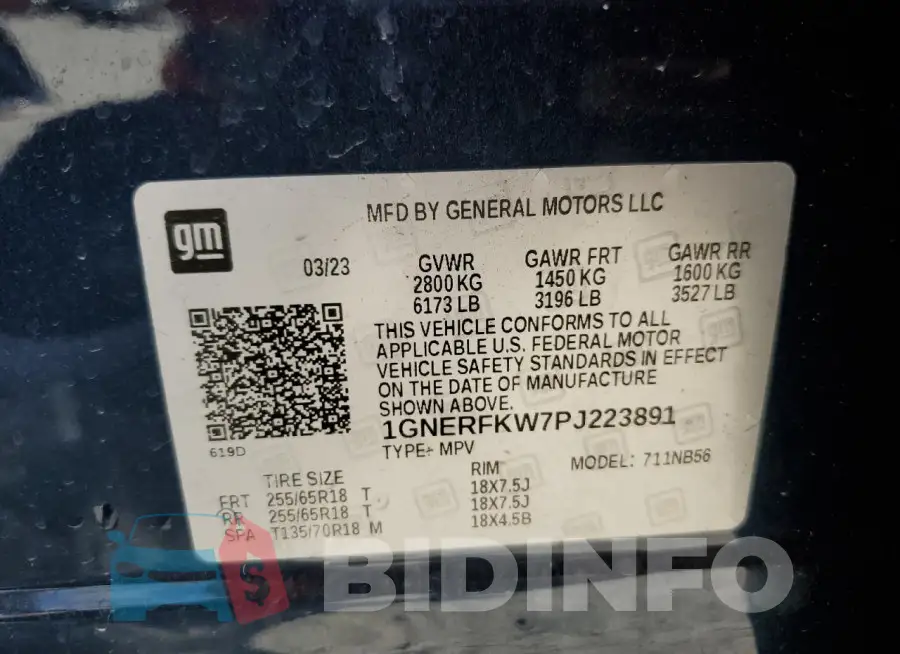 1GNERFKW7PJ223891 Photo# 14