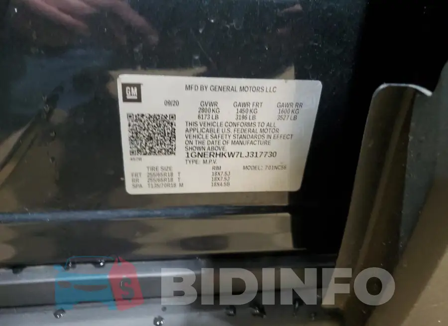 1GNERHKW7LJ317730 Photo# 13