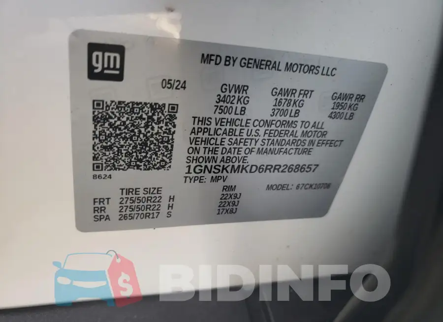 1GNSKMKD6RR268657 Photo# 13