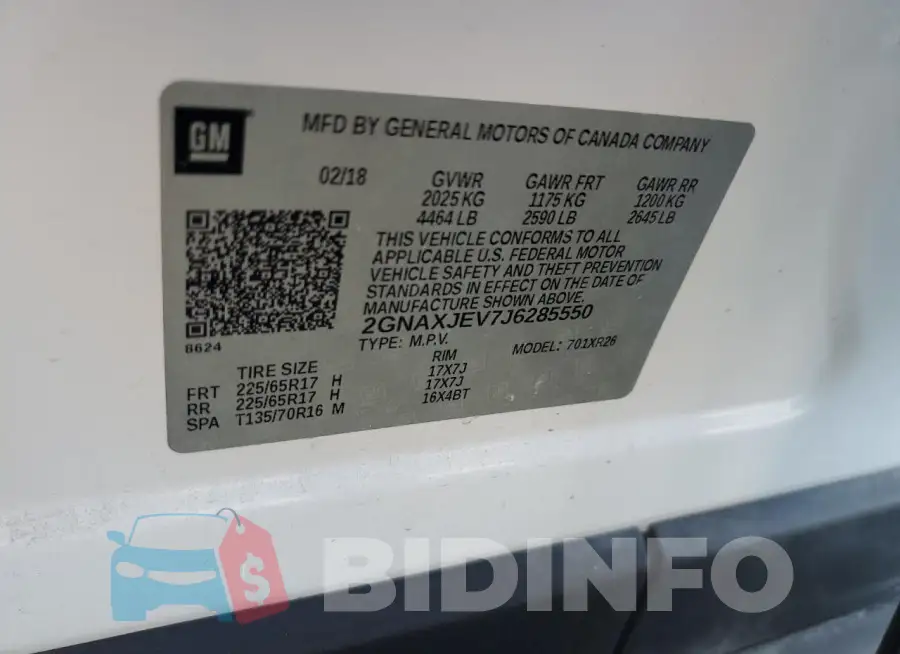 2GNAXJEV7J6285550 Photo# 13
