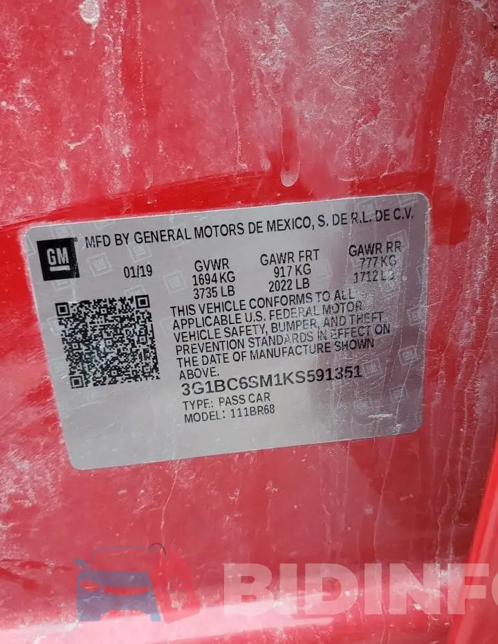 3G1BC6SM1KS591351 Photo# 12