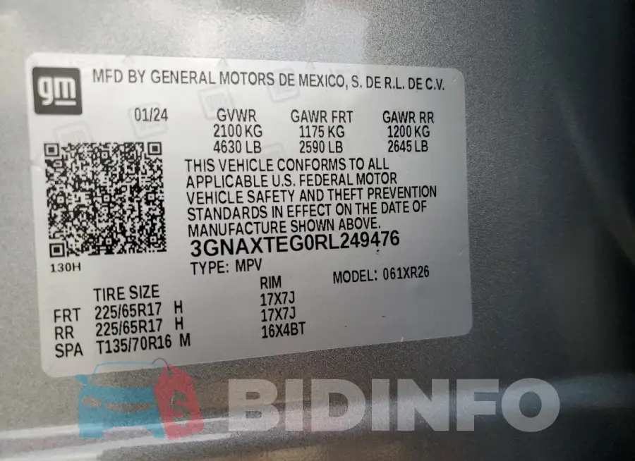 3GNAXTEG0RL249476 Photo# 13