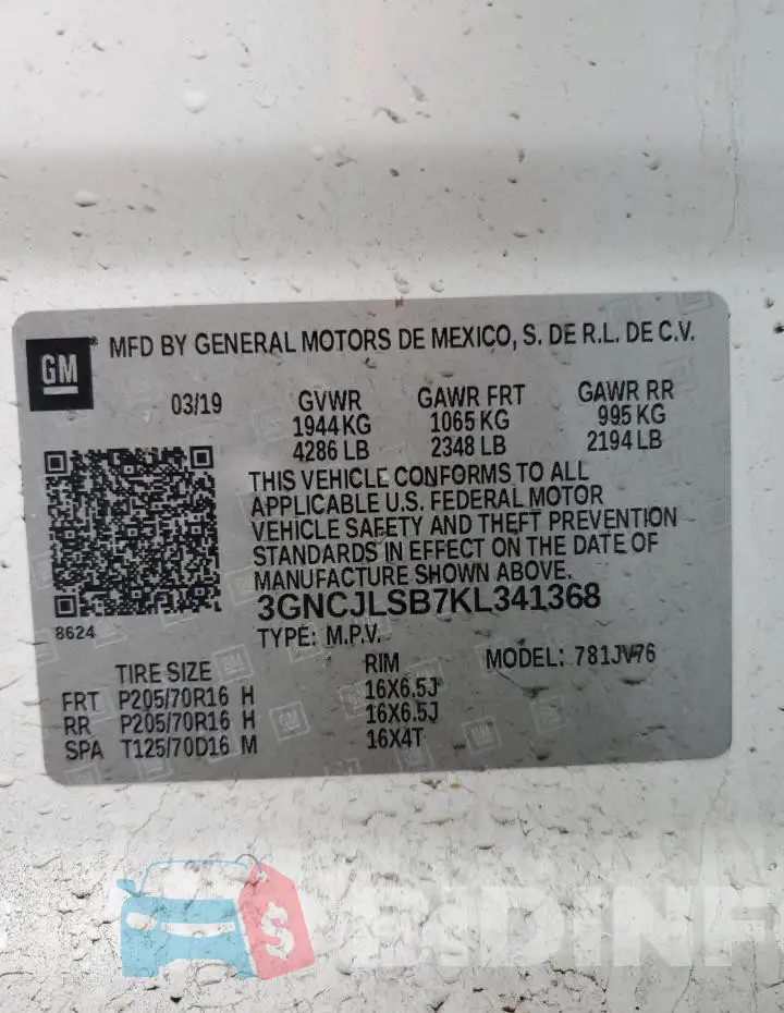 3GNCJLSB7KL341368 Photo# 13